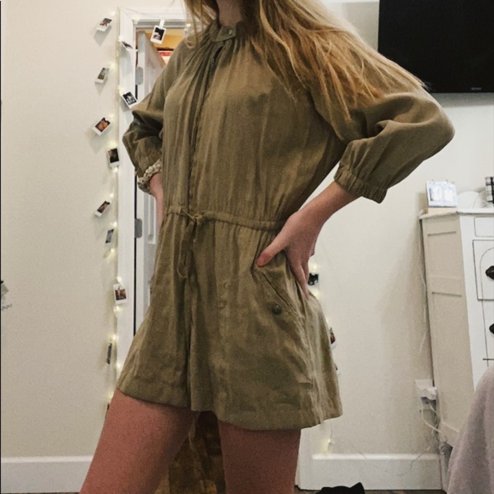 Olive green urban outfitters romper.